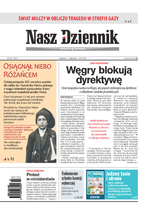 Nasz Dziennik z dnia 04.04.2024 wydanie PDF