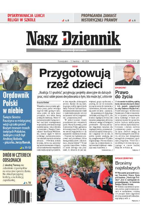 Nasz Dziennik z dnia 15.04.2024 wydanie PDF
