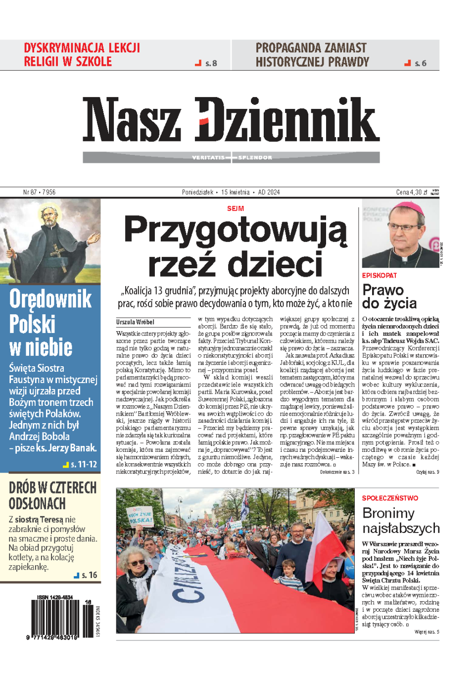 Nasz Dziennik z dnia 15.04.2024 wydanie PDF