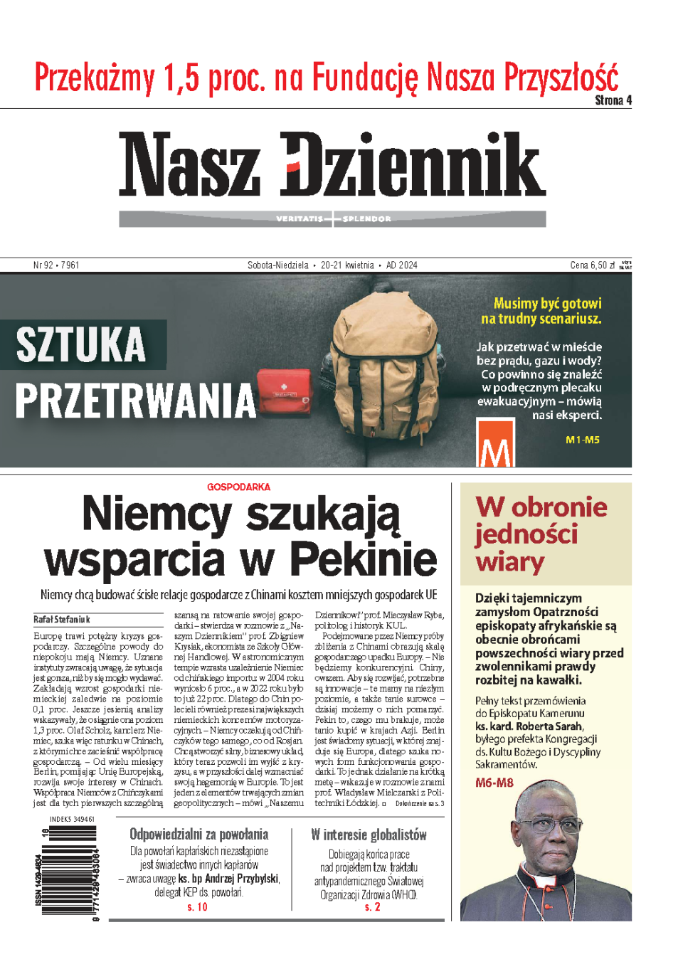Nasz Dziennik z dnia 20.04.2024 wydanie PDF
