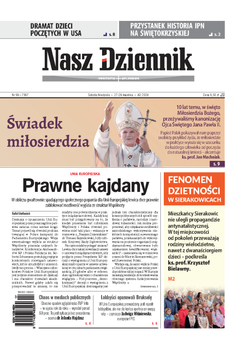 Nasz Dziennik z dnia 27.04.2024 wydanie PDF