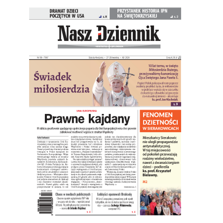 Nasz Dziennik z dnia 27.04.2024 wydanie PDF