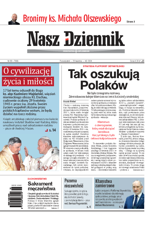 Nasz Dziennik z dnia 29.04.2024 wydanie PDF