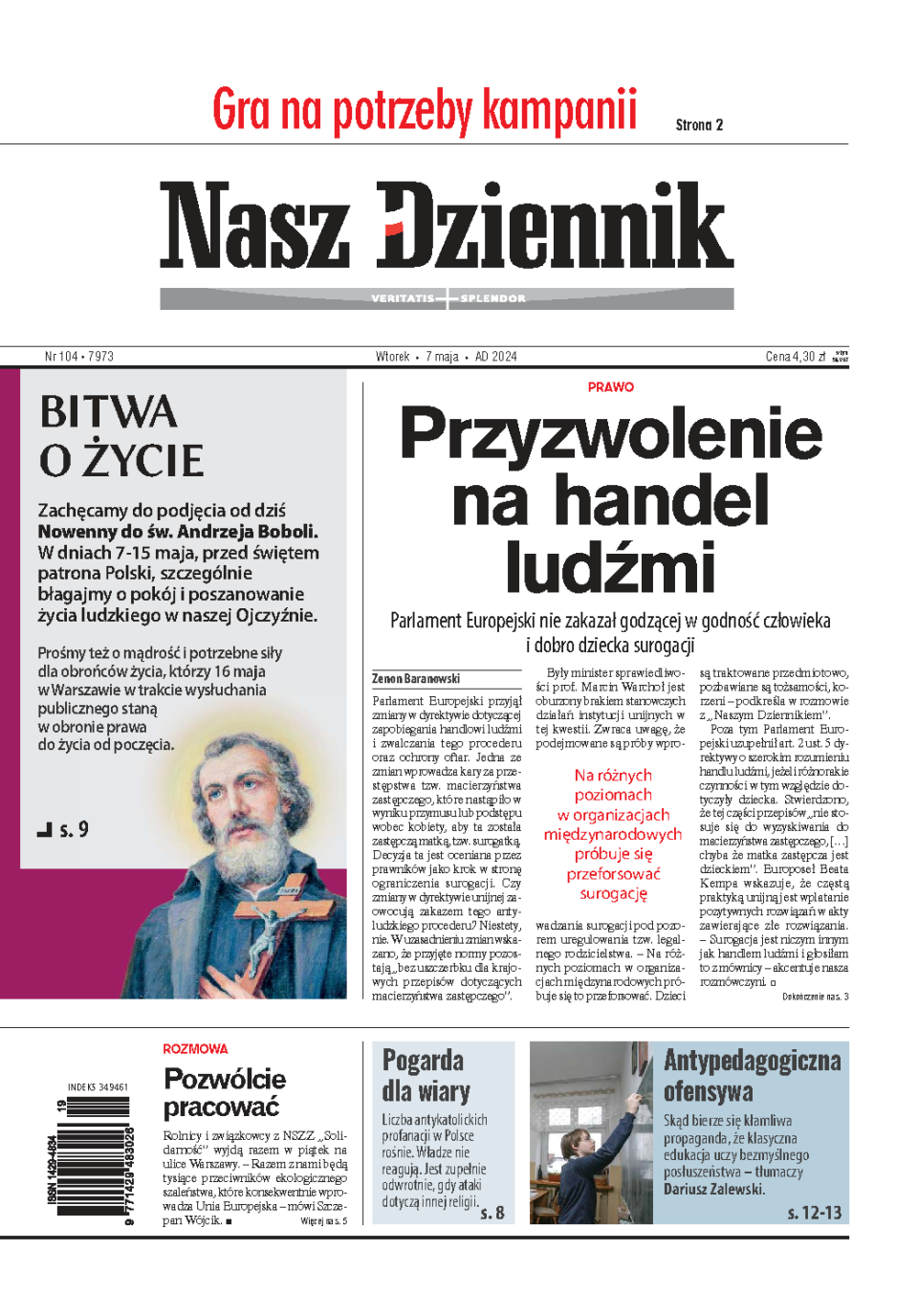 Nasz Dziennik z dnia 07.05.2024 wydanie PDF