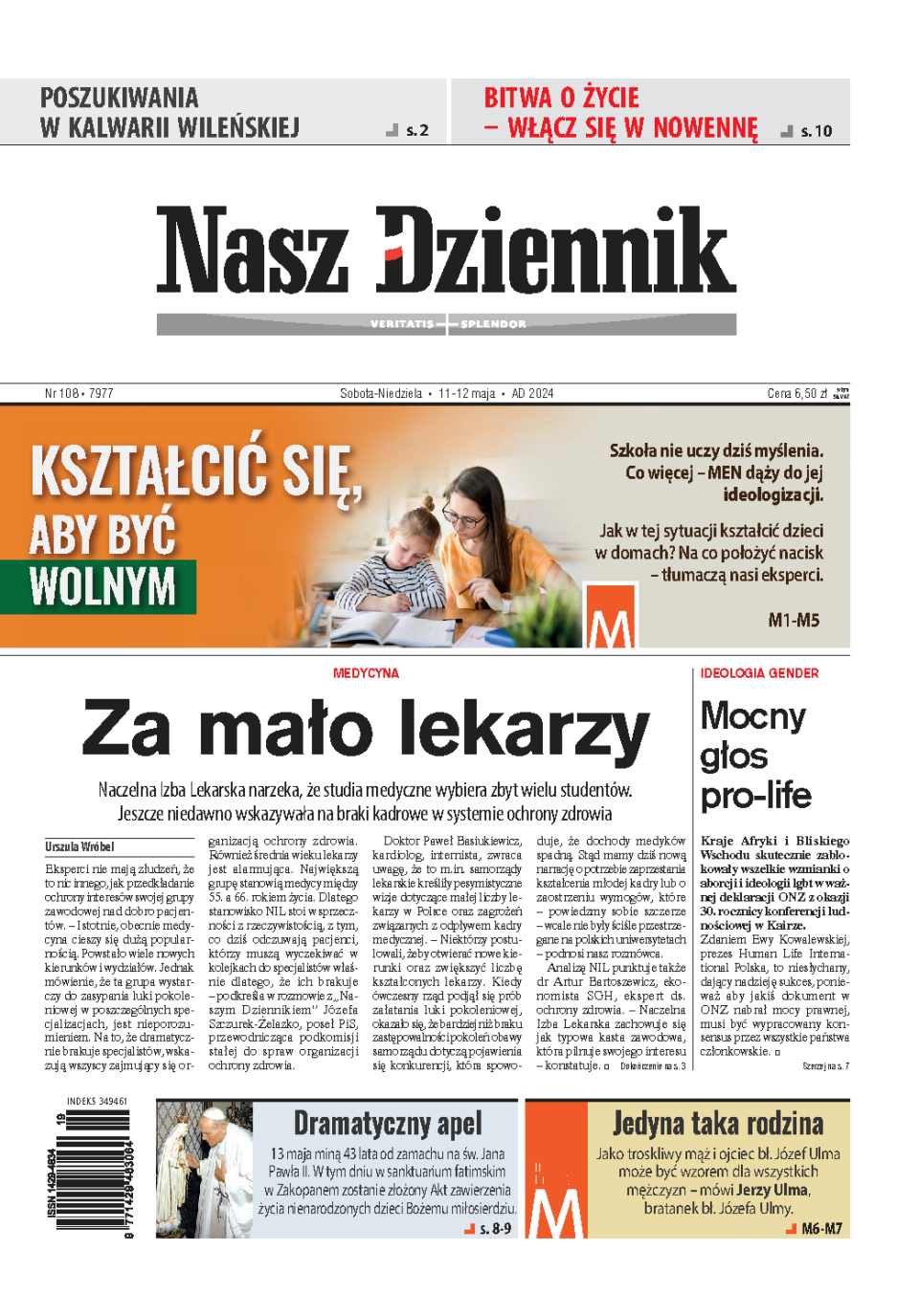 Nasz Dziennik z dnia 11.05.2024 wydanie PDF