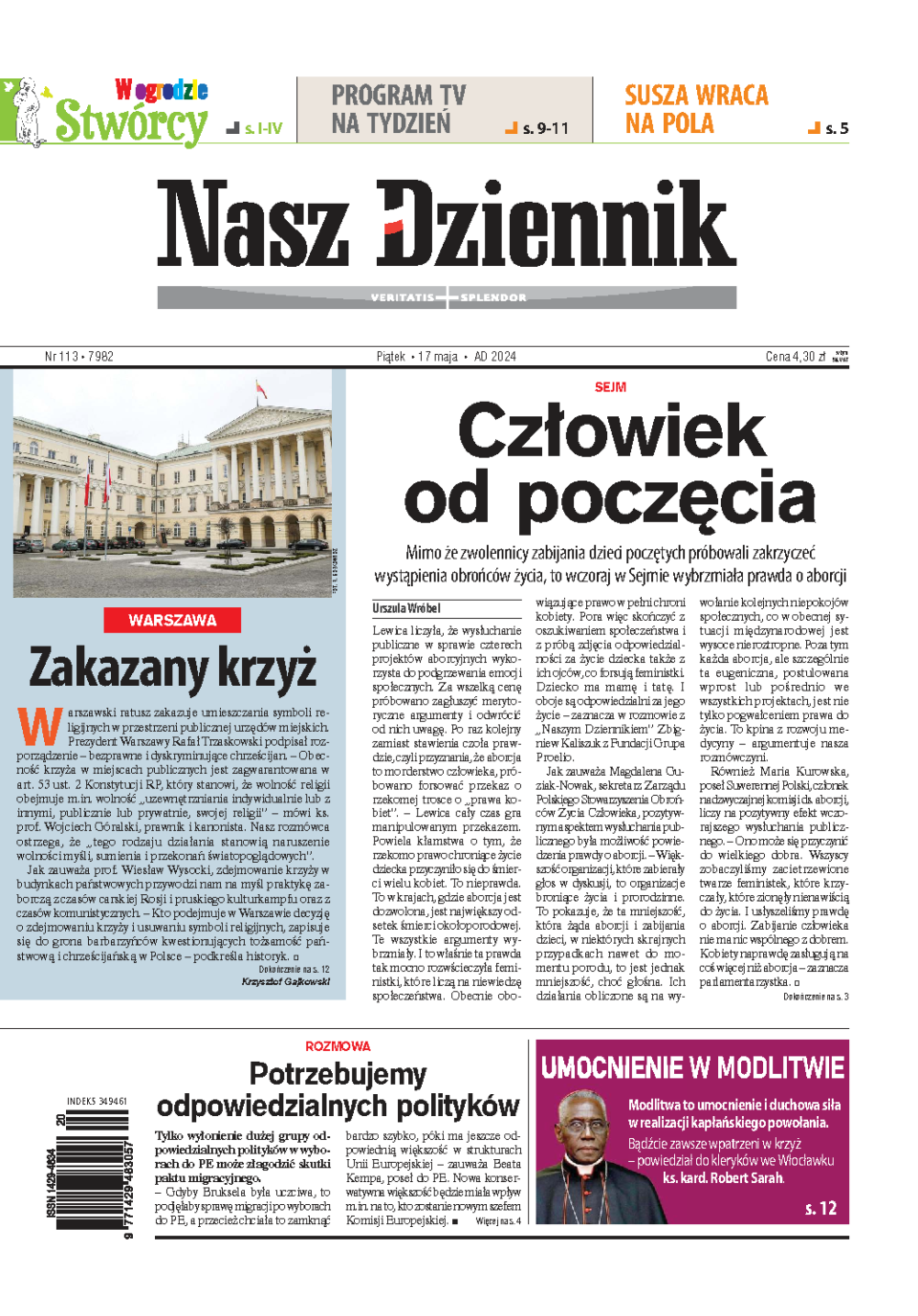 Nasz Dziennik z dnia 17.05.2024 wydanie PDF