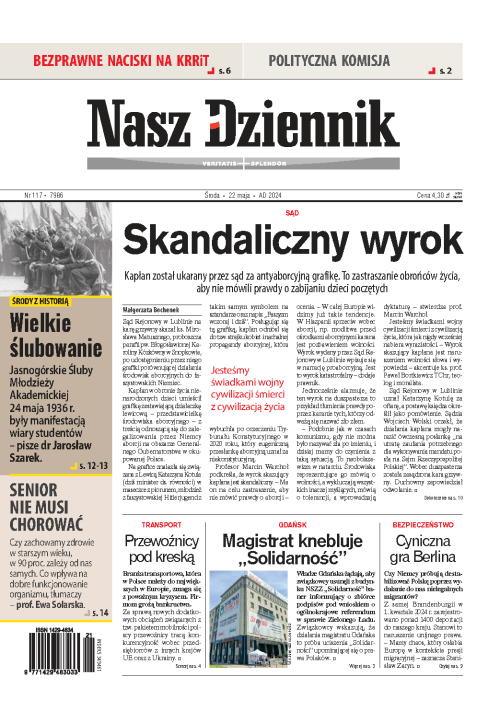 Nasz Dziennik z dnia 22.05.2024 wydanie PDF