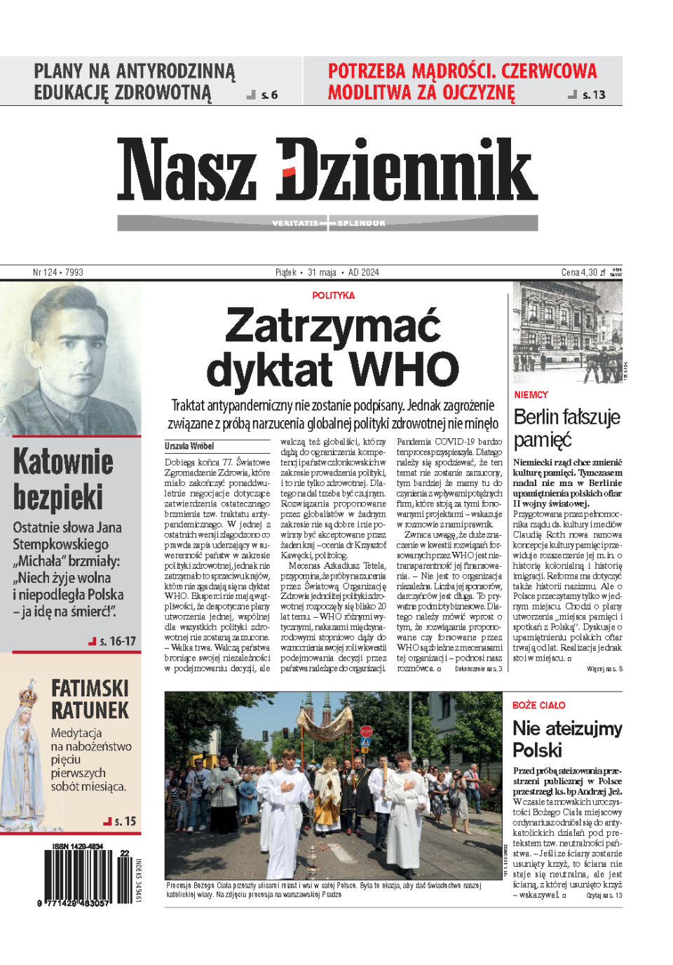 Nasz Dziennik z dnia 31.05.2024 wydanie PDF