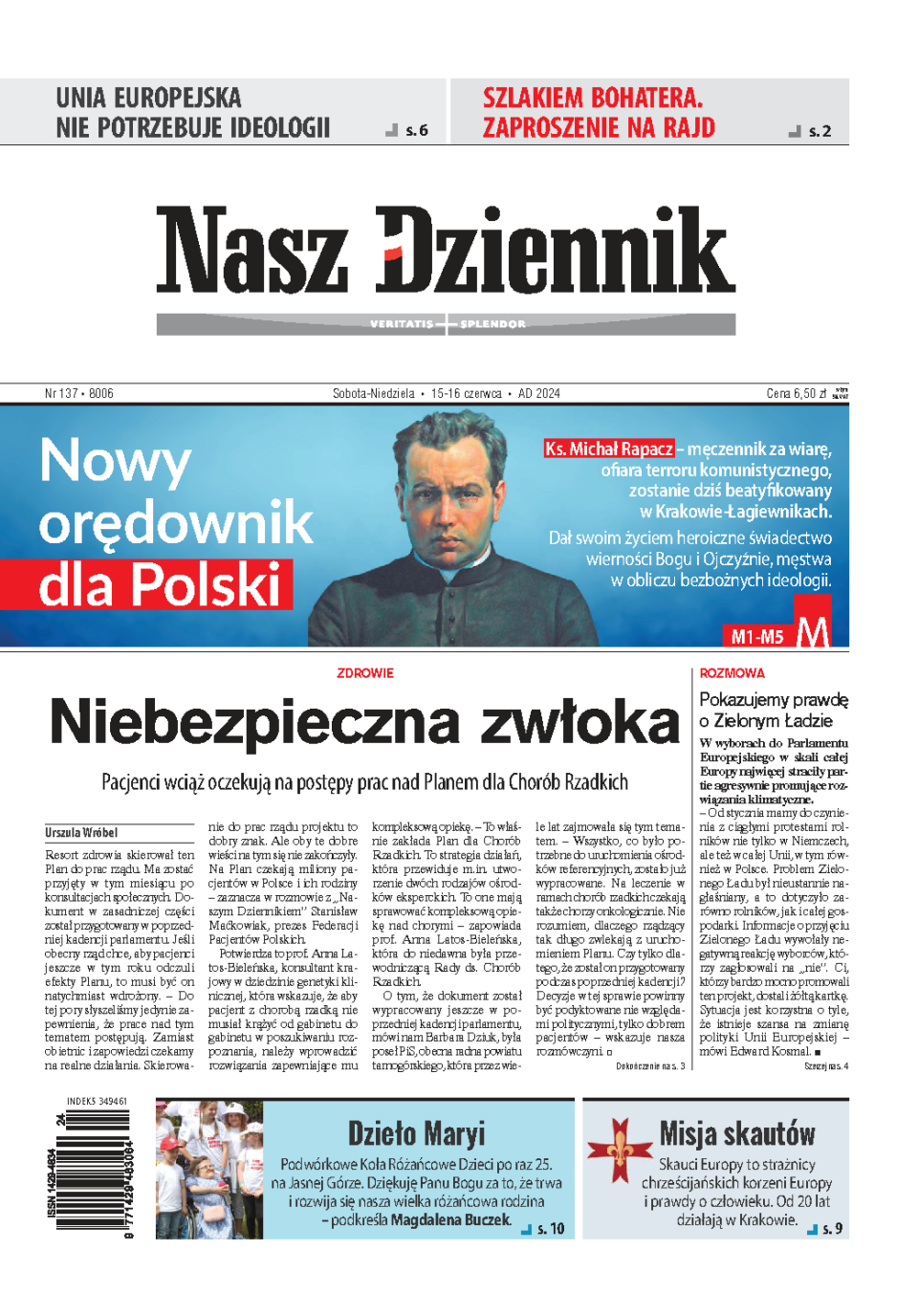 Nasz Dziennik z dnia 15.06.2024 wydanie PDF