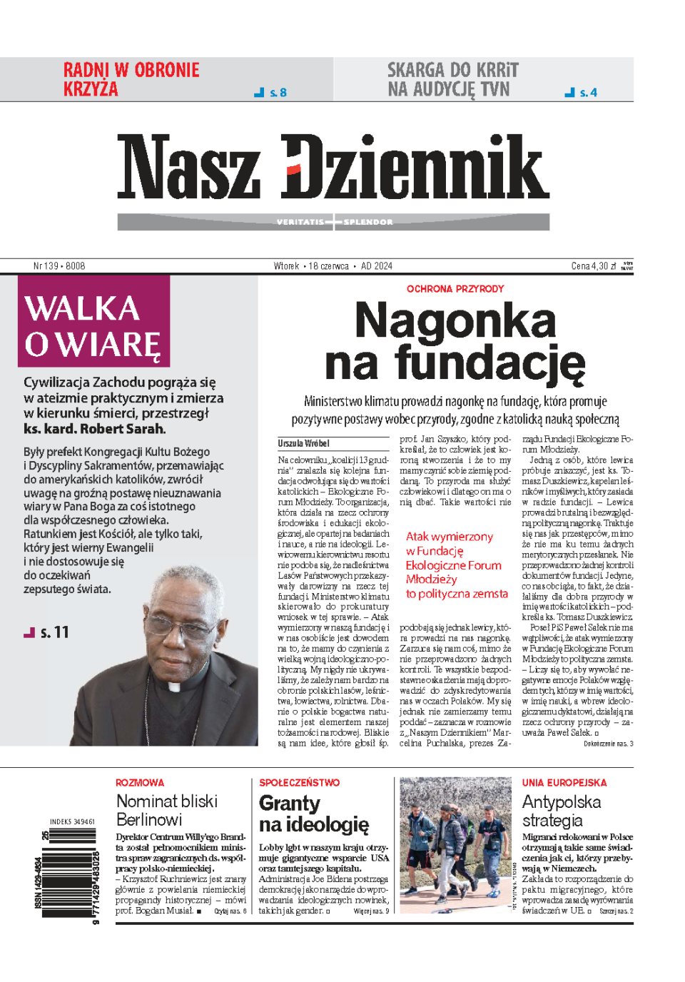 Nasz Dziennik z dnia 18.06.2024 wydanie PDF