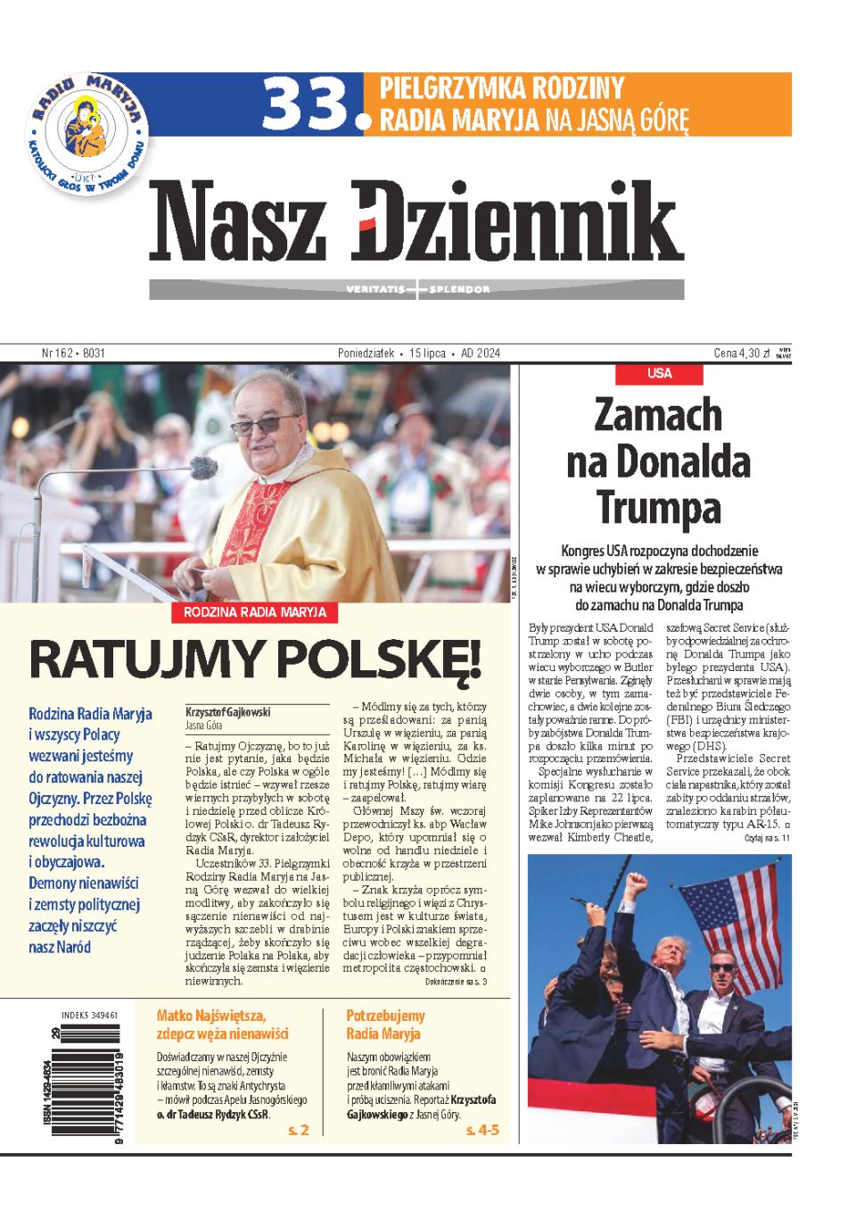 Nasz Dziennik z dnia 15.07.2024 wydanie PDF