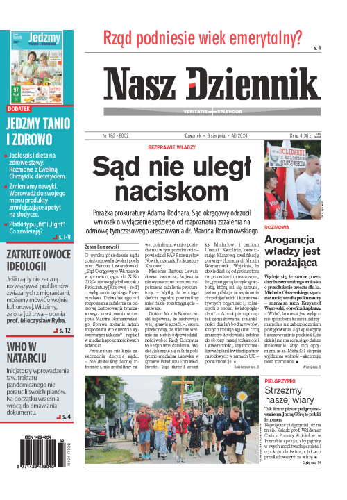 Nasz Dziennik z dnia 08.08.2024 wydanie PDF