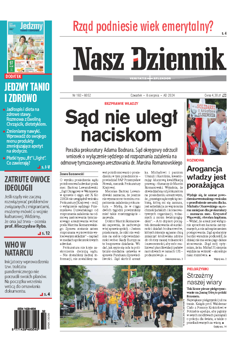 Nasz Dziennik z dnia 08.08.2024 wydanie PDF