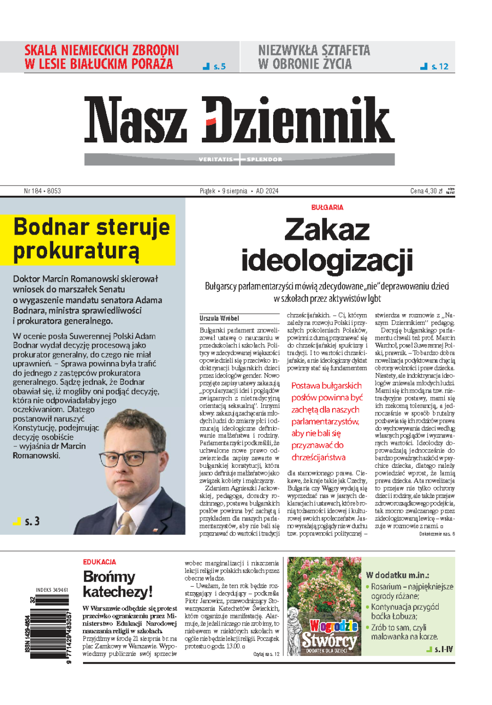 Nasz Dziennik z dnia 09.08.2024 wydanie PDF