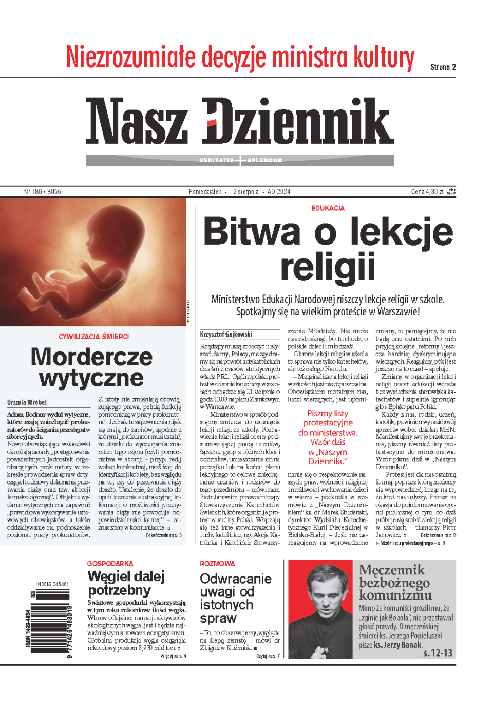 Nasz Dziennik z dnia 12.08.2024 wydanie PDF