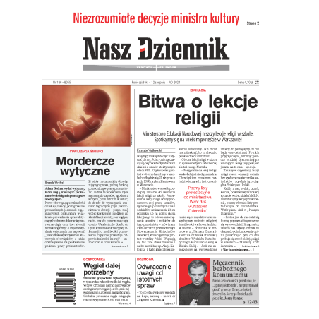 Nasz Dziennik z dnia 12.08.2024 wydanie PDF