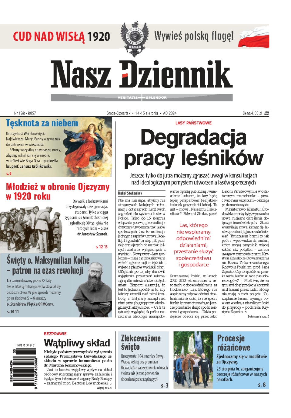 Nasz Dziennik z dnia 14.08.2024 wydanie PDF