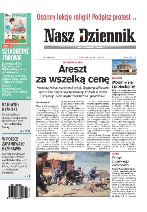 Nasz Dziennik z dnia 16.08.2024 wydanie PDF