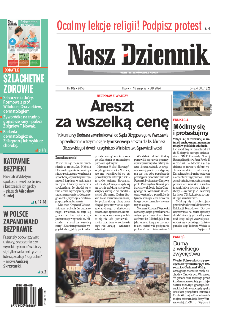 Nasz Dziennik z dnia 16.08.2024 wydanie PDF