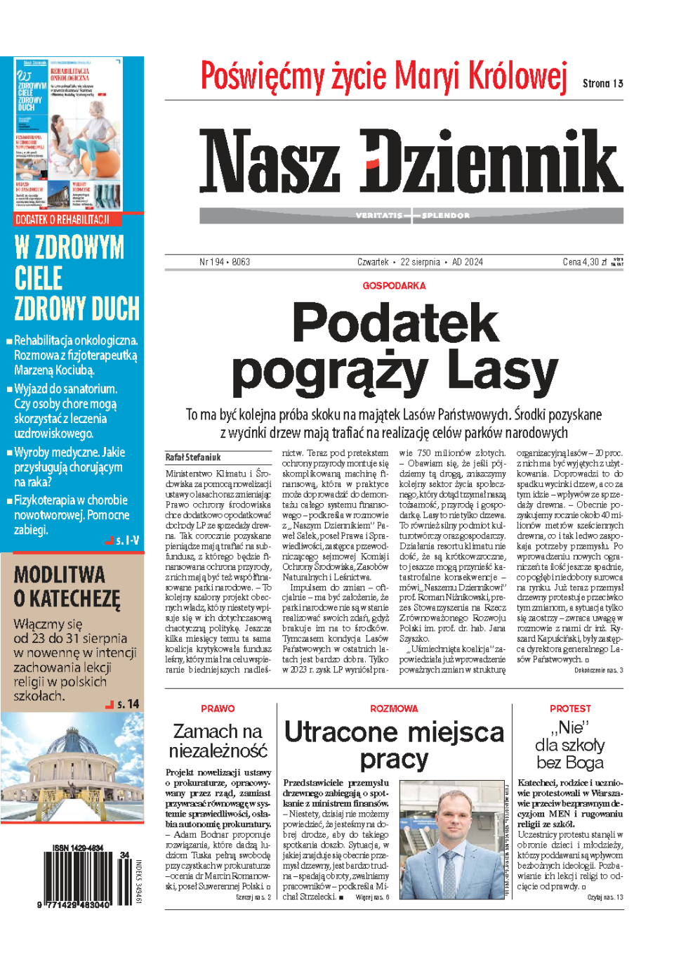 Nasz Dziennik z dnia 22.08.2024 wydanie PDF