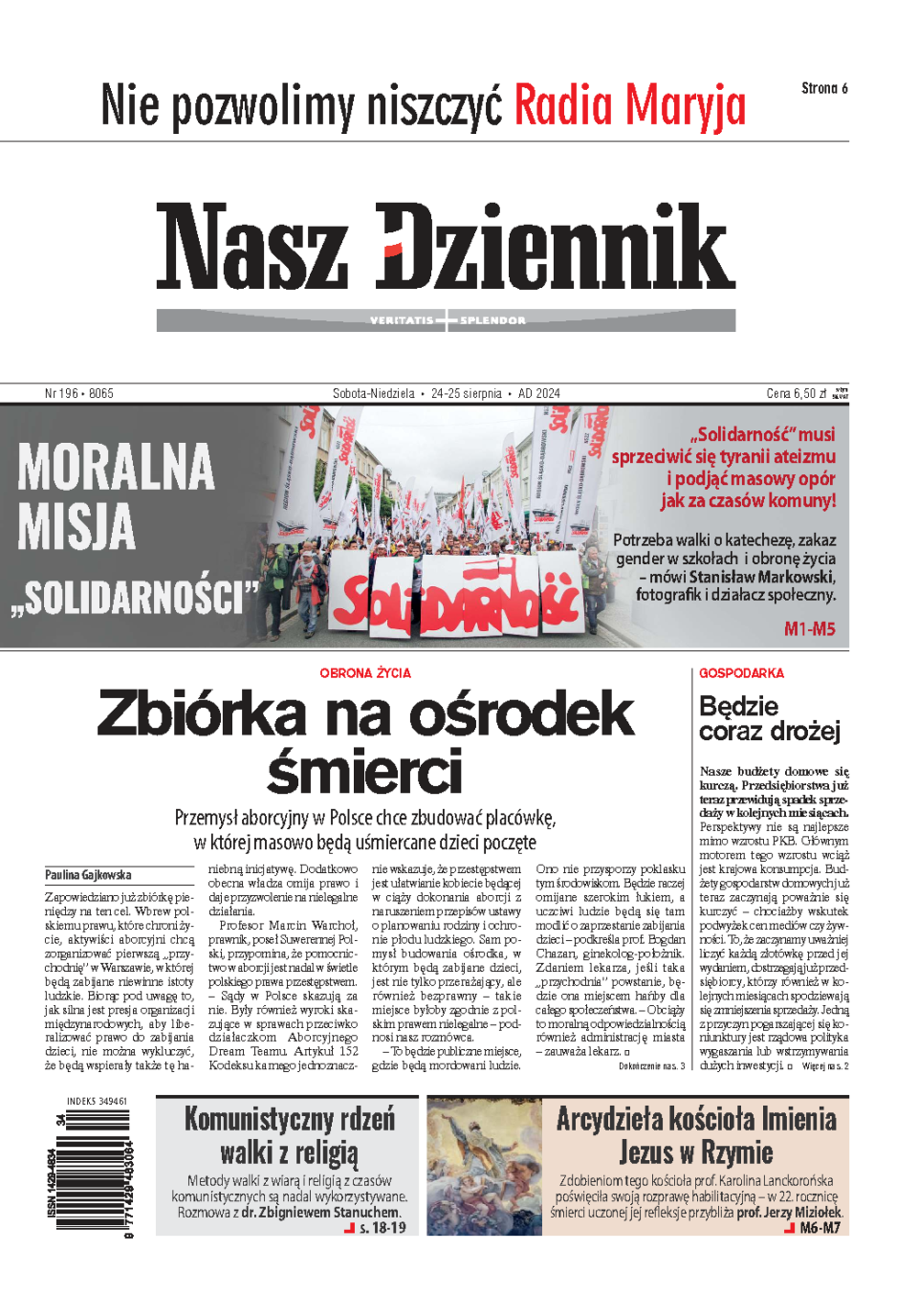 Nasz Dziennik z dnia 24.08.2024 wydanie PDF