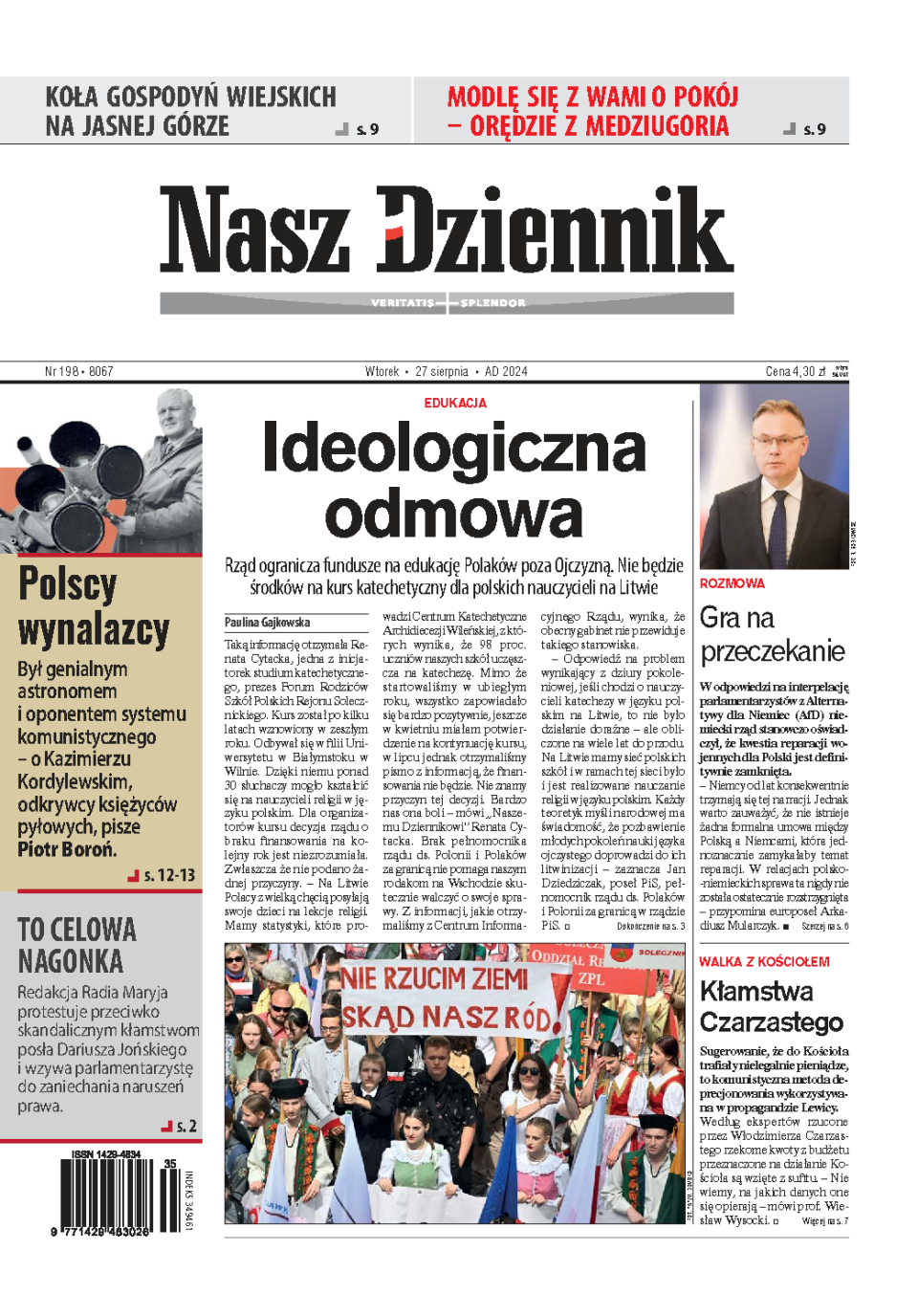 Nasz Dziennik z dnia 27.08.2024 wydanie PDF