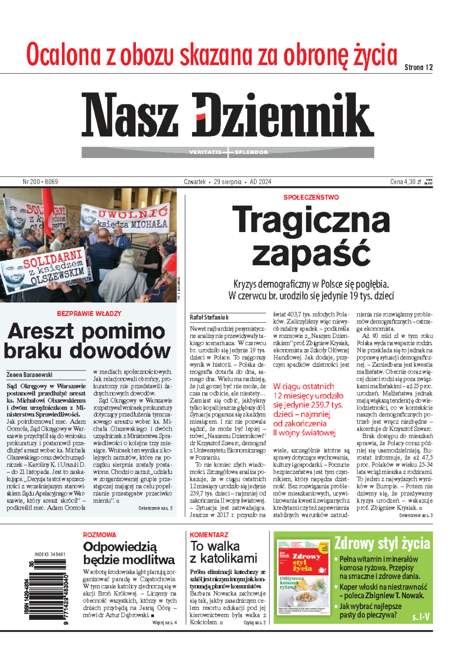 Nasz Dziennik z dnia 29.08.2024 wydanie PDF