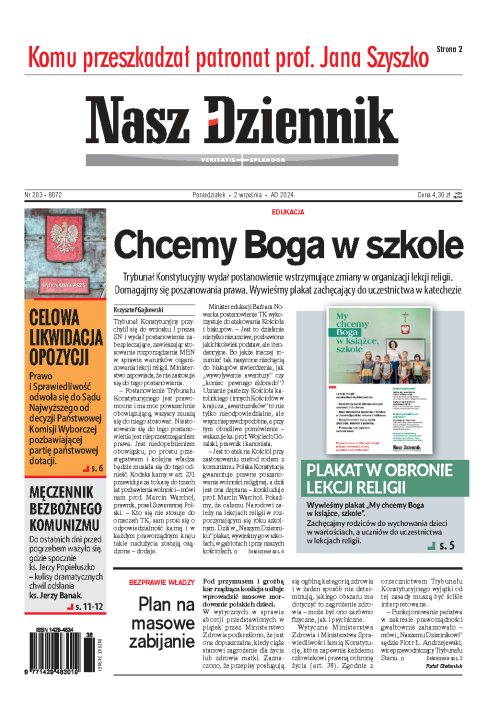 Nasz Dziennik z dnia 02.09.2024 wydanie PDF