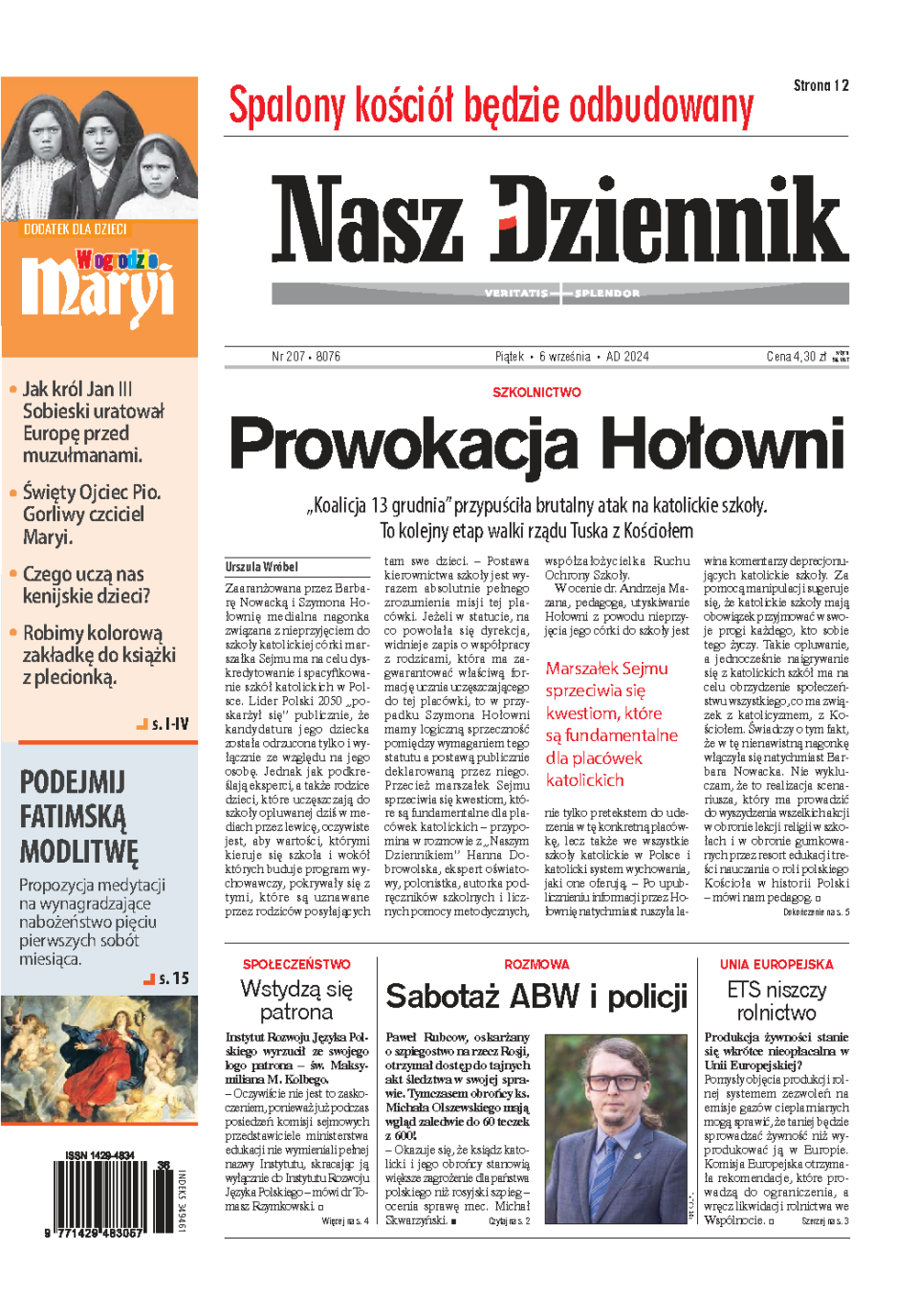 Nasz Dziennik z dnia 06.09.2024 wydanie PDF