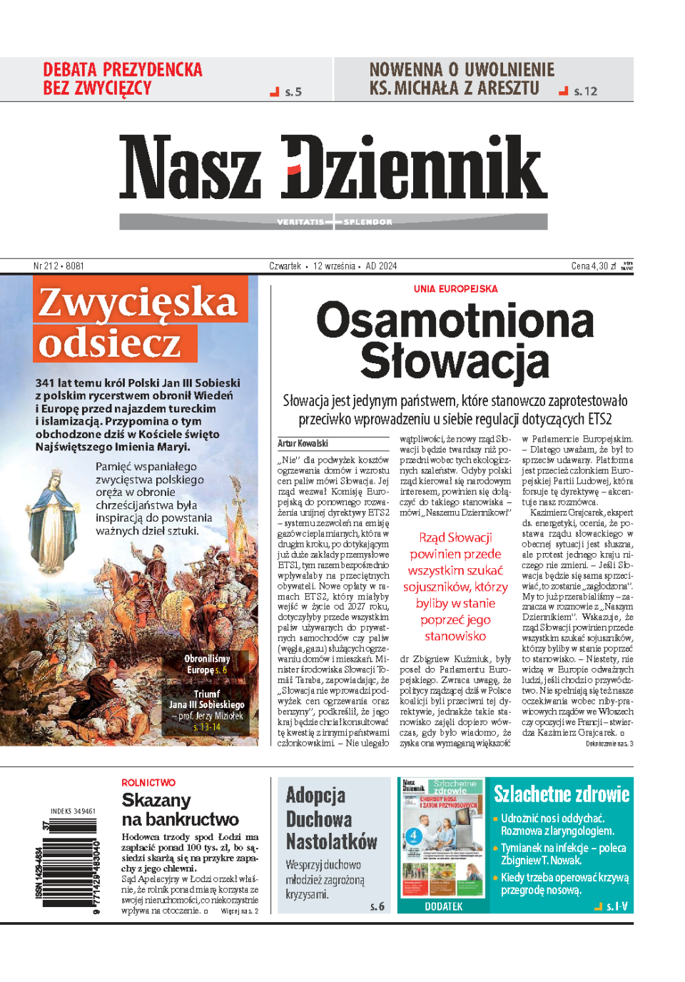 Nasz Dziennik z dnia 12.09.2024 wydanie PDF