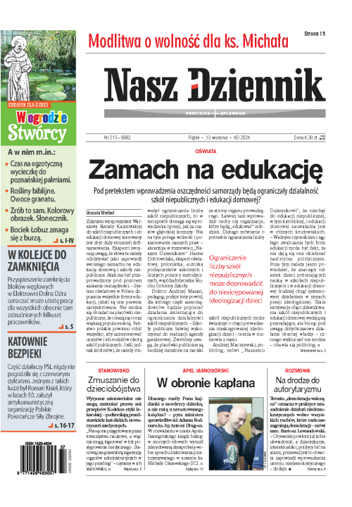Nasz Dziennik z dnia 13.09.2024 wydanie PDF
