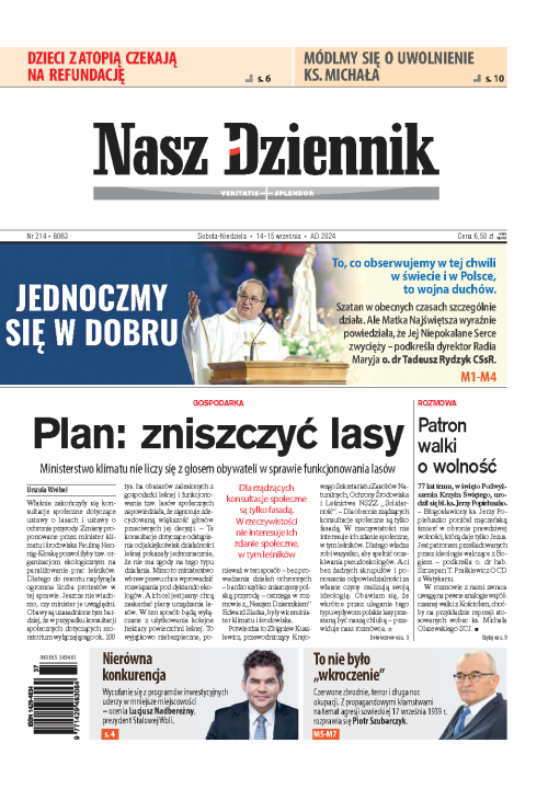 Nasz Dziennik z dnia 14.09.2024 wydanie PDF