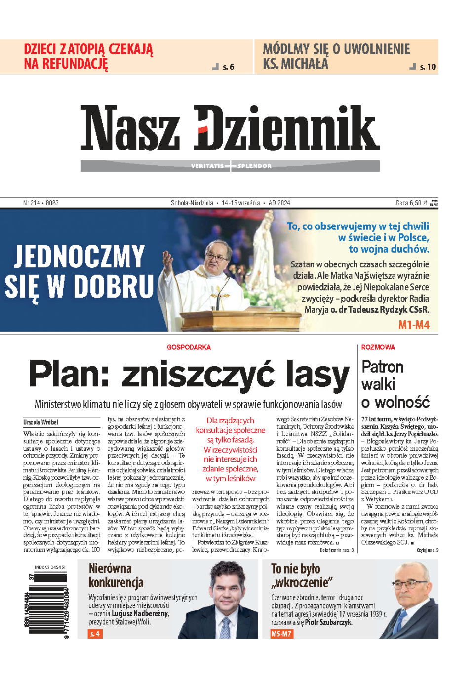 Nasz Dziennik z dnia 14.09.2024 wydanie PDF