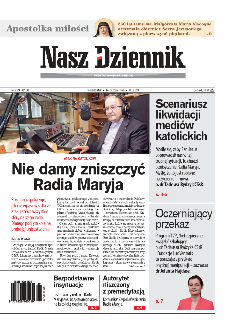 Nasz Dziennik z dnia 14.10.2024 wydanie PDF