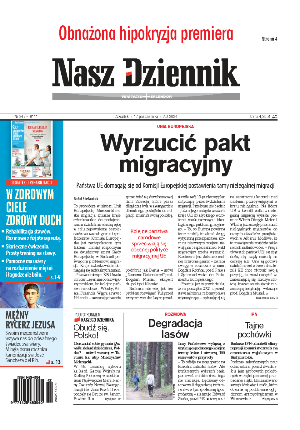 Nasz Dziennik z dnia 17.10.2024 wydanie PDF