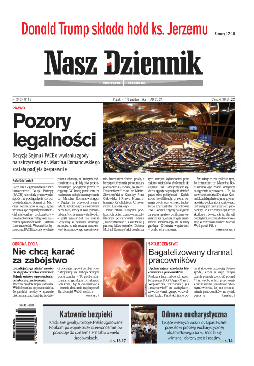Nasz Dziennik z dnia 18.10.2024 wydanie PDF