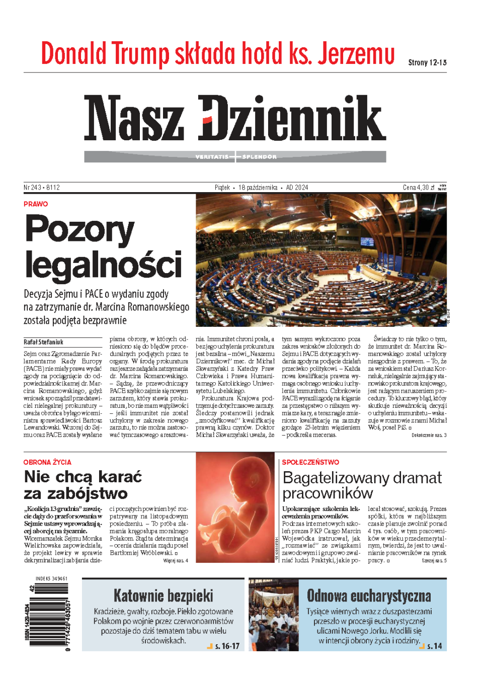 Nasz Dziennik z dnia 18.10.2024 wydanie PDF
