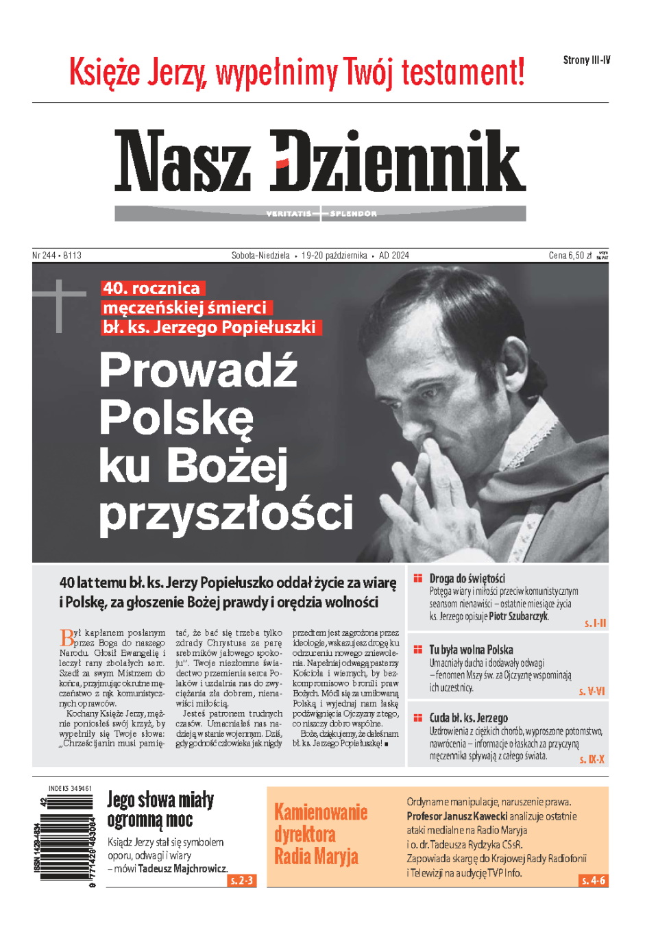 Nasz Dziennik z dnia 19.10.2024 wydanie PDF