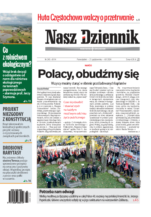 Nasz Dziennik z dnia 21.10.2024 wydanie PDF
