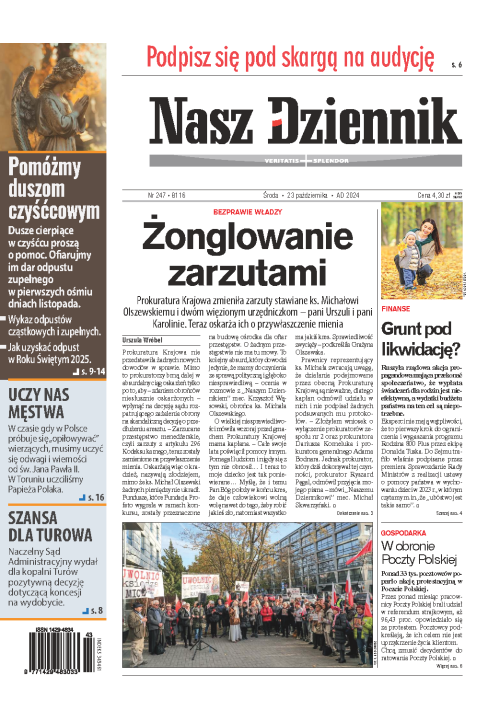 Nasz Dziennik z dnia 23.10.2024 wydanie PDF
