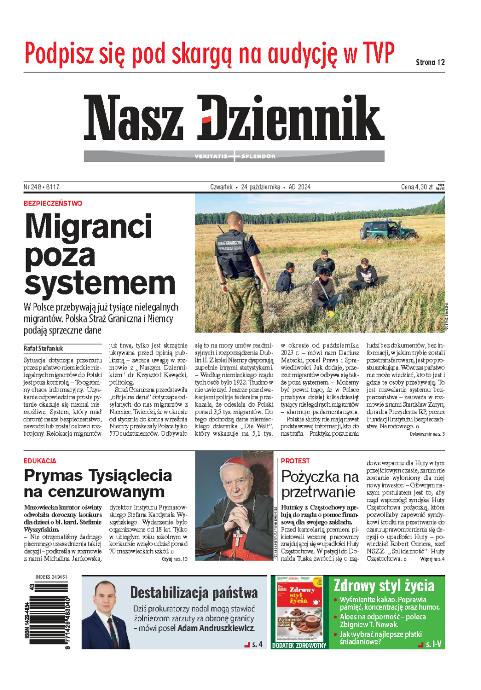 Nasz Dziennik z dnia 24.10.2024 wydanie PDF