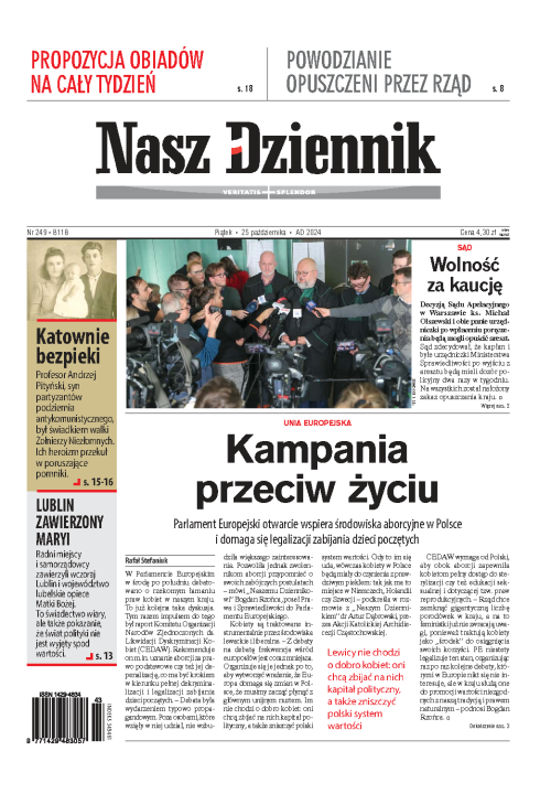 Nasz Dziennik z dnia 25.10.2024 wydanie PDF