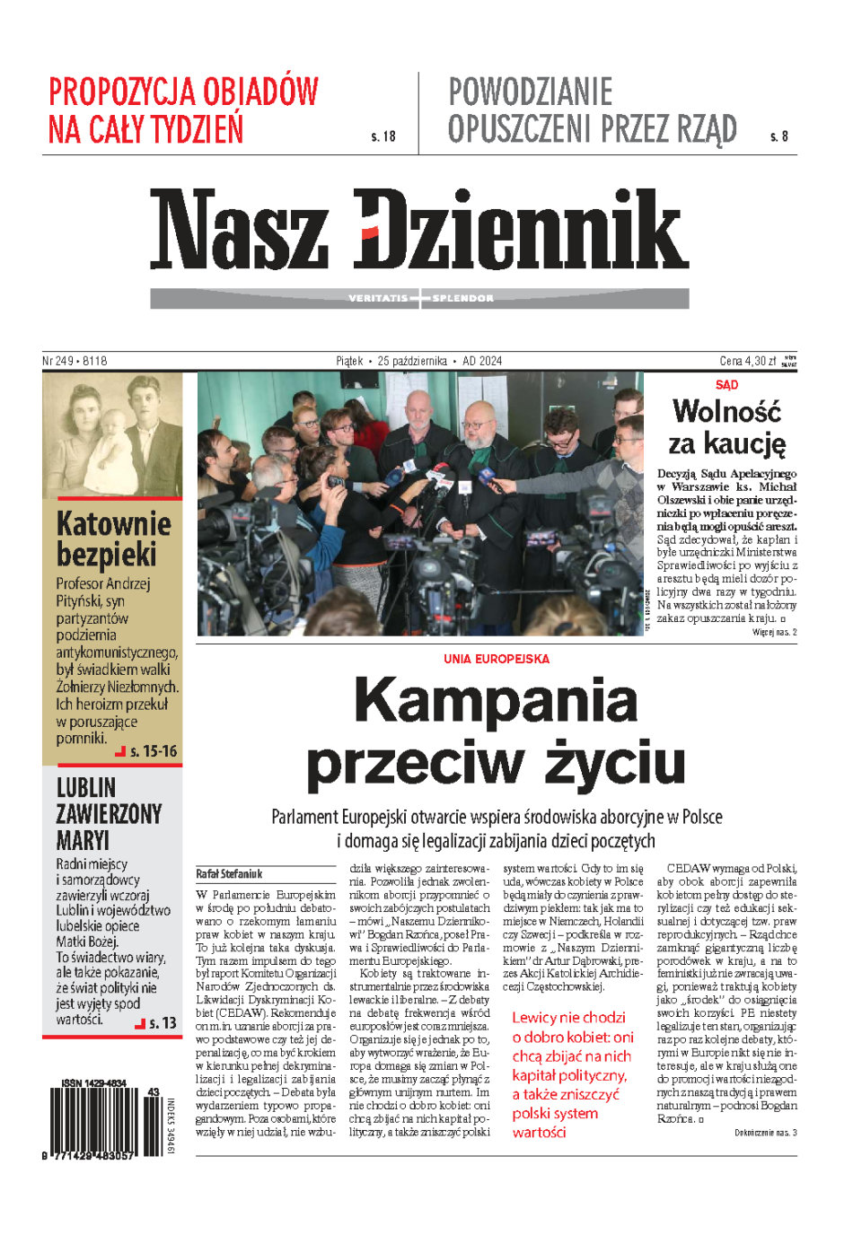 Nasz Dziennik z dnia 25.10.2024 wydanie PDF