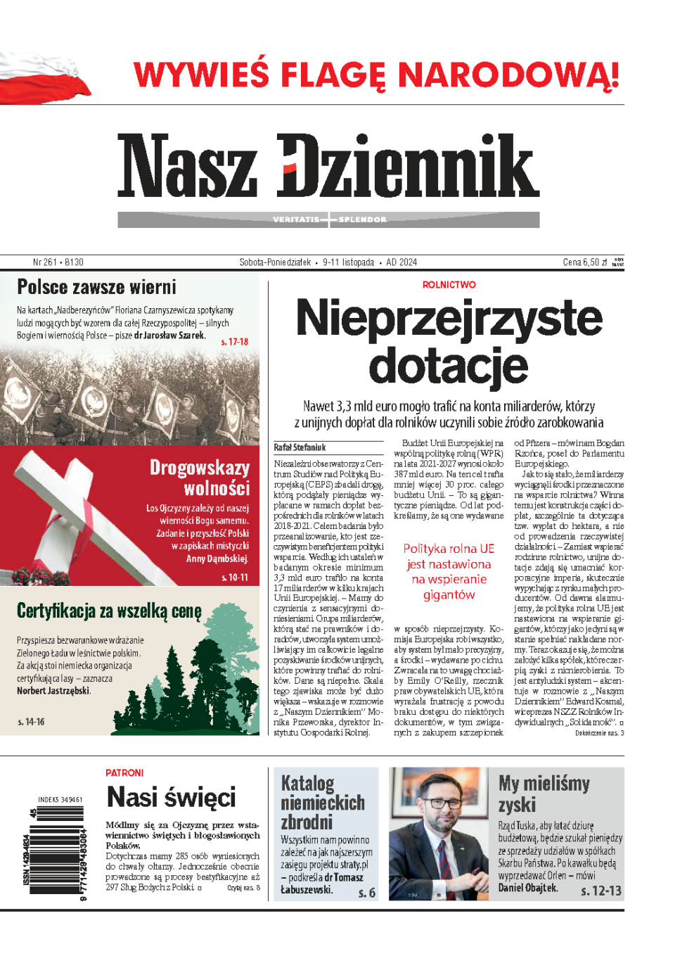 Nasz Dziennik z dnia 09.11.2024 wydanie PDF