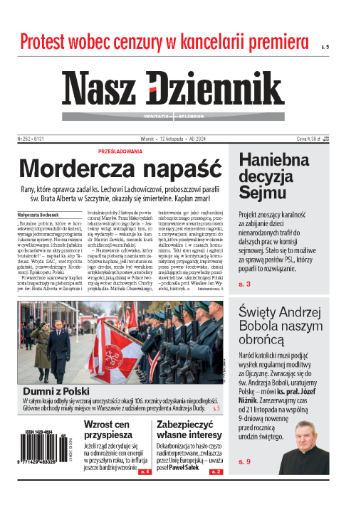 Nasz Dziennik z dnia 12.11.2024 wydanie PDF