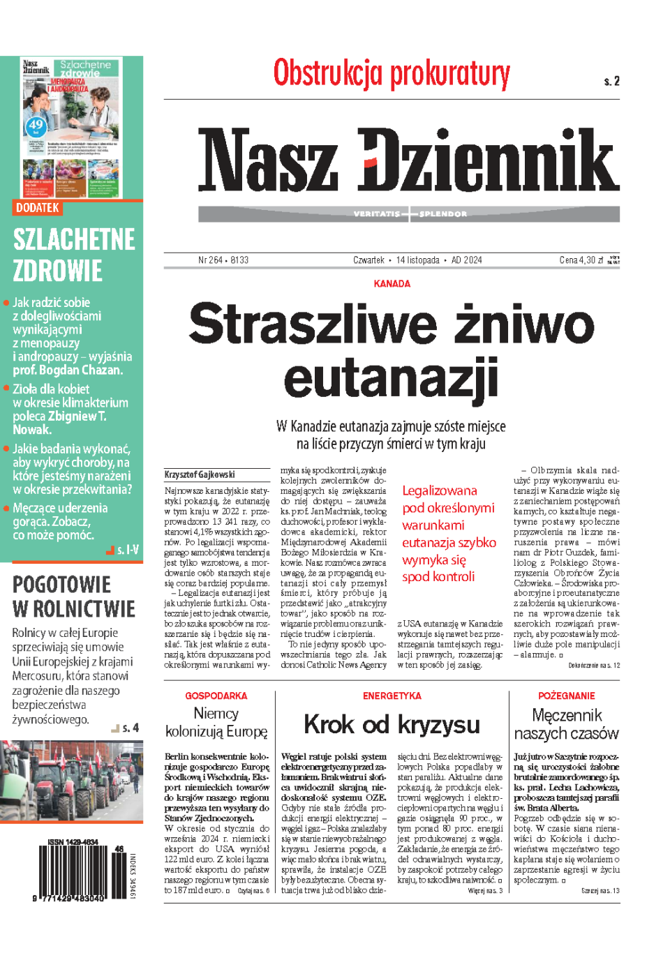 Nasz Dziennik z dnia 14.11.2024 wydanie PDF
