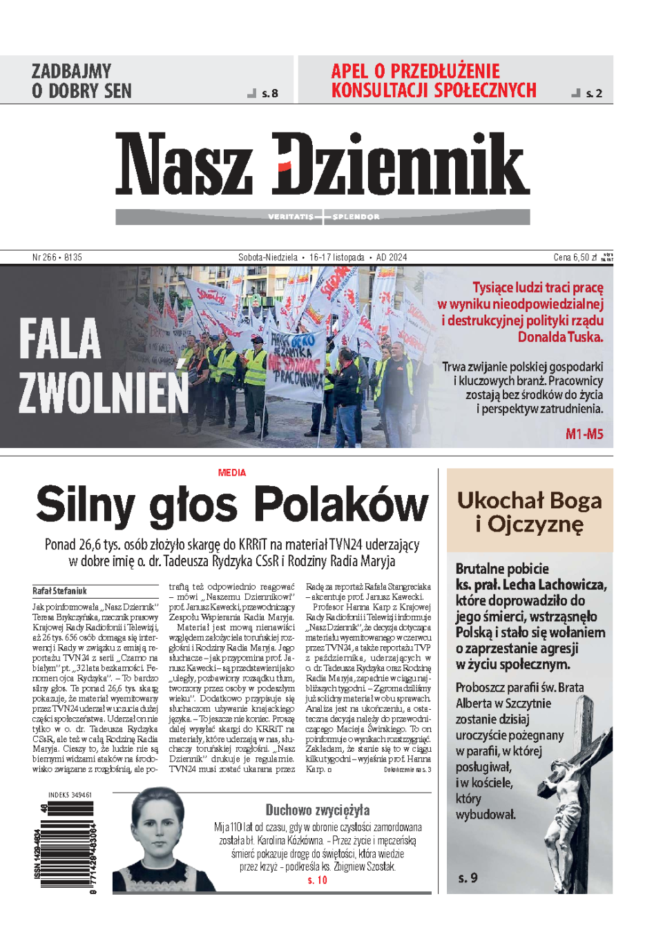 Nasz Dziennik z dnia 16.11.2024 wydanie PDF