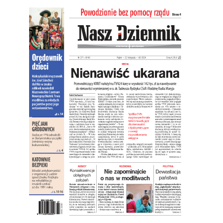 Nasz Dziennik z dnia 22.11.2024 wydanie PDF