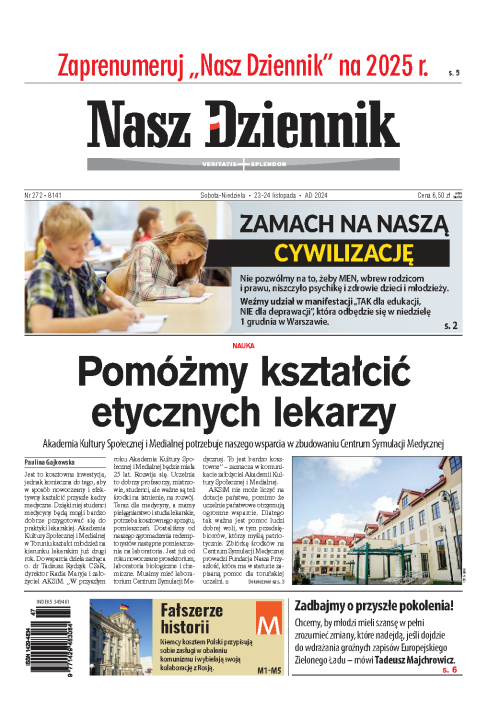 Nasz Dziennik z dnia 23.11.2024 wydanie PDF