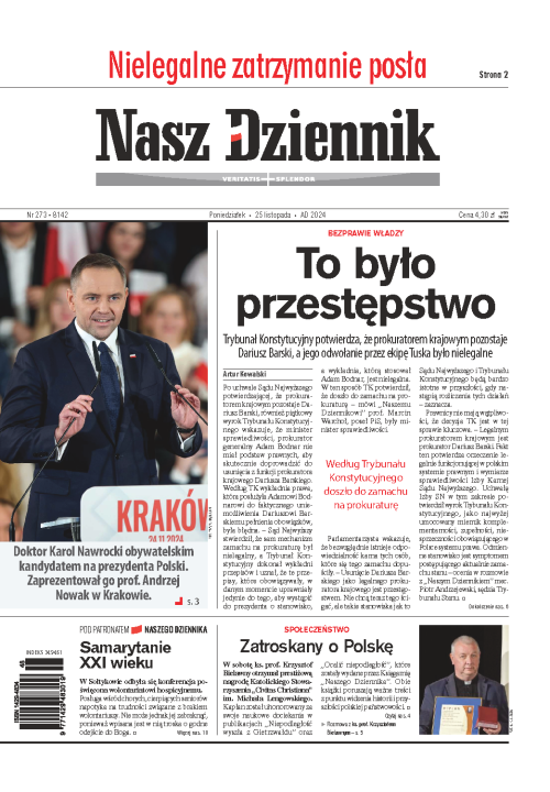Nasz Dziennik z dnia 25.11.2024 wydanie PDF